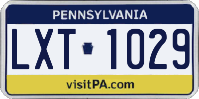 PA license plate LXT1029