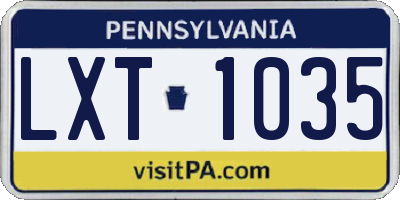 PA license plate LXT1035