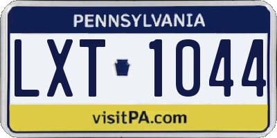 PA license plate LXT1044