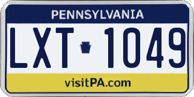 PA license plate LXT1049