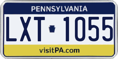 PA license plate LXT1055
