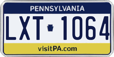 PA license plate LXT1064