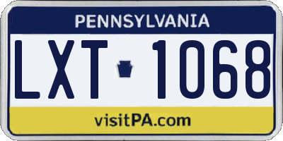 PA license plate LXT1068