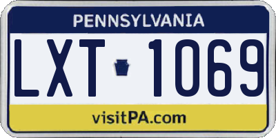 PA license plate LXT1069