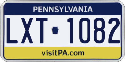 PA license plate LXT1082