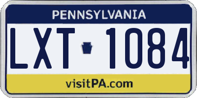 PA license plate LXT1084