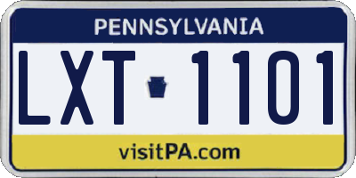 PA license plate LXT1101