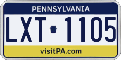 PA license plate LXT1105