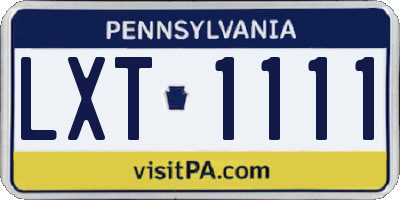PA license plate LXT1111