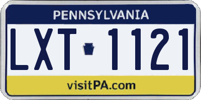 PA license plate LXT1121