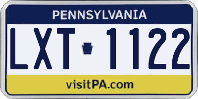 PA license plate LXT1122