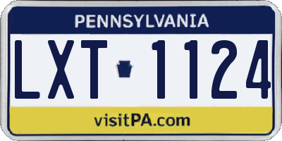 PA license plate LXT1124