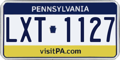 PA license plate LXT1127