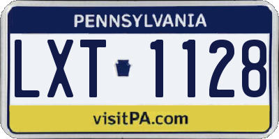 PA license plate LXT1128