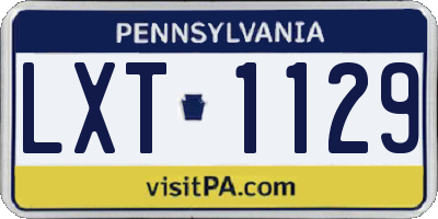 PA license plate LXT1129