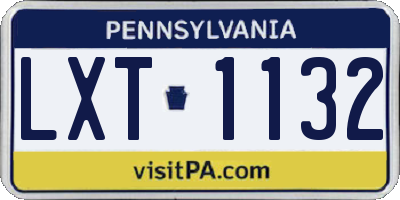 PA license plate LXT1132