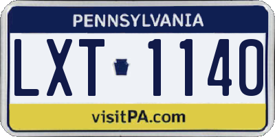 PA license plate LXT1140
