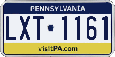PA license plate LXT1161