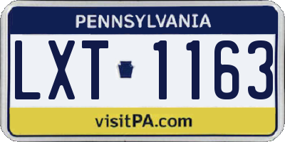 PA license plate LXT1163