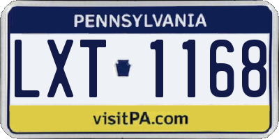 PA license plate LXT1168
