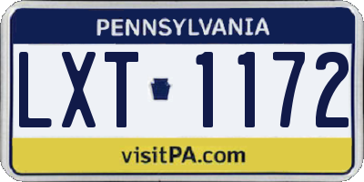 PA license plate LXT1172