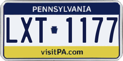 PA license plate LXT1177