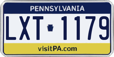 PA license plate LXT1179