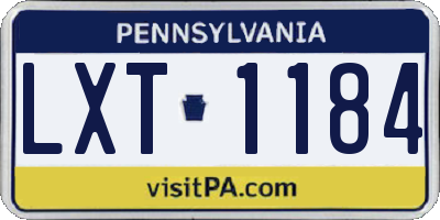 PA license plate LXT1184