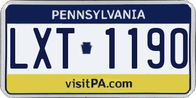 PA license plate LXT1190
