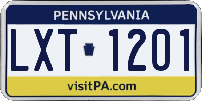 PA license plate LXT1201