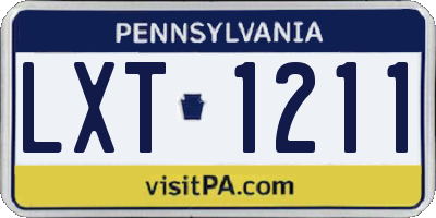 PA license plate LXT1211