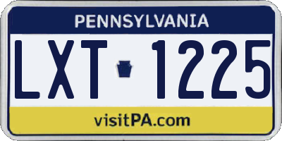 PA license plate LXT1225