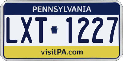 PA license plate LXT1227