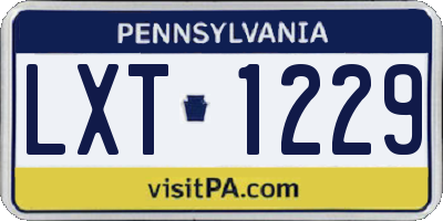 PA license plate LXT1229