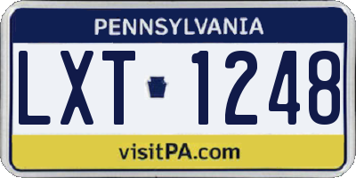 PA license plate LXT1248