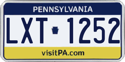 PA license plate LXT1252