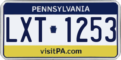 PA license plate LXT1253