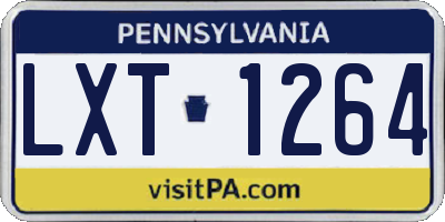 PA license plate LXT1264