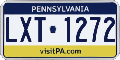 PA license plate LXT1272
