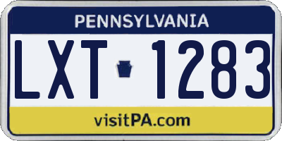 PA license plate LXT1283