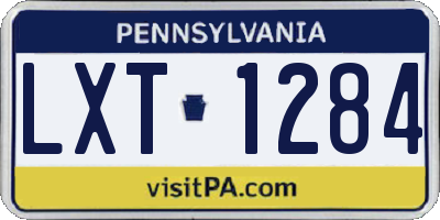 PA license plate LXT1284