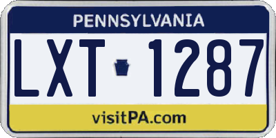 PA license plate LXT1287