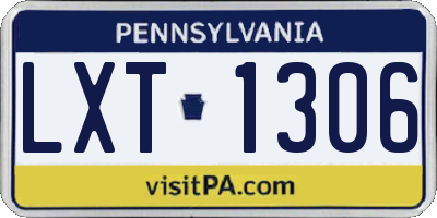 PA license plate LXT1306