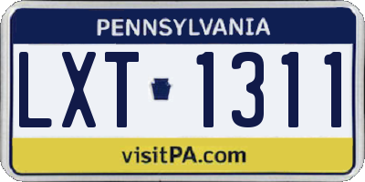 PA license plate LXT1311