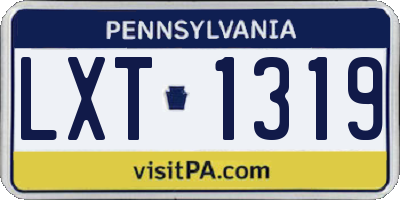 PA license plate LXT1319