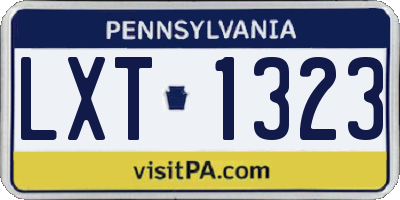 PA license plate LXT1323