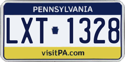PA license plate LXT1328