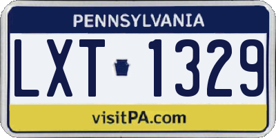 PA license plate LXT1329