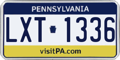 PA license plate LXT1336