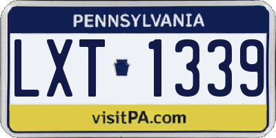 PA license plate LXT1339